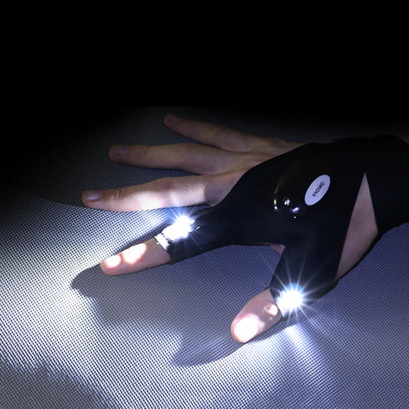 LED flashlight Fingerless Gloves